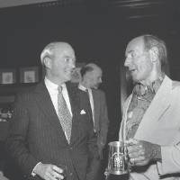 Richard DeVos with David Frey at the Land Barons event.